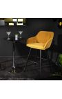 Set 2 barových židlí "Sienna" design z hořčičné žluté sametové