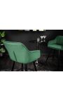 Ensemble de 2 chaises de bar "Sienna" design en velours vert émeraude