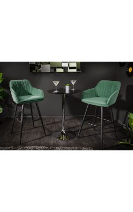 Комплект от 2 барни столчета &quot;Сиена&quot; дизайн в изумруден зелен кадифе