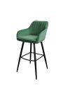 Set de 2 scaune de bar "Siena" design în smaragd verde catifea