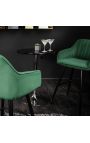 Conjunto de 2 cadeiras de bar "Sienna" design em esmeralda veludo verde