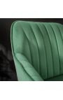Set de 2 scaune de bar "Siena" design în smaragd verde catifea