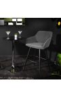 Ensemble de 2 chaises de bar "Sienna" design en velours gris