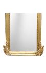 Miroir rectangulaire de style Louis XVI doré - 102 cm x 53 cm