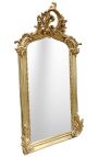 Miroir rectangulaire de style Louis XVI doré - 102 cm x 53 cm