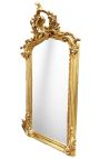 Miroir rectangulaire de style Louis XVI doré - 102 cm x 53 cm