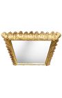 Baroque square mirror in golden wood with acanthus leaves - 66 cm x 66 cm