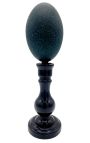 Emu's egg on a wooden black baluster stand