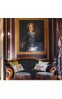 Grand soffa Fransk Empire stil svart tyg och mahogny trä