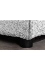 Large square bench 100 cm CELESTE in grey curled velvet