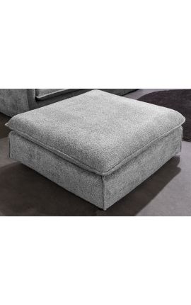 Large square bench 100 cm CELESTE in grey curled velvet