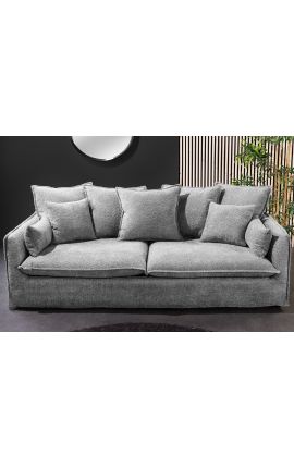 Sofa 3 lugares CELESTE curled gris terciopelo