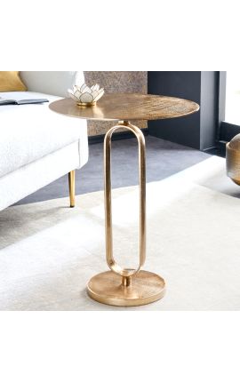 Stół boczny BENI w złotym kolorze metalowym