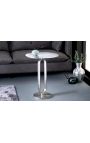 Side table BENI in metal silver color