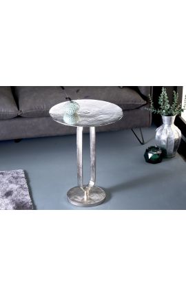Boční stůl BENI v kovové stříbrné barvě