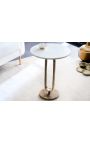 Side table BENI metal color brass and mango tree wood top
