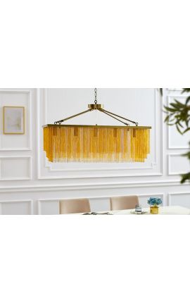 Lustre contemporâneo ANNI de 80 cm cor de ouro de metal longo