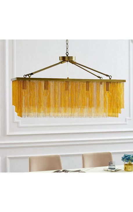 ANNI contemporary chandelier of 80 cm long metal gold color