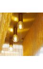 ANNI moderne lysekron af 80 cm lang metallisk guldfarve