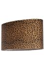 Oval velvet lampshade with leopard printed pattern 60 cm