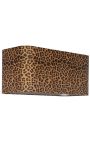 Paralume rettangolare in velluto con motivo stampato leopardo 55.5 cm