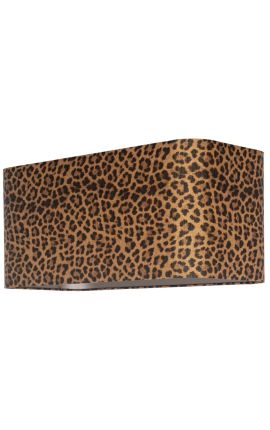 Abat-jour rectangulaire en velours imprimé léopard 55,5 cm