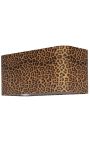 Rektangulär sammetslampskärm med leopardmönster 55,5 cm