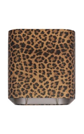 Lámpara de terciopelo rectangular con patrón impreso de leopardo 55,5 cm