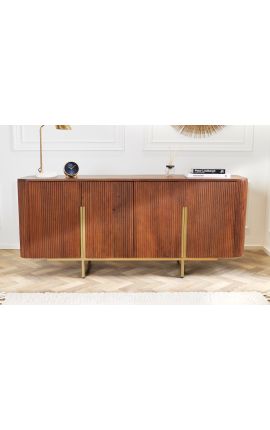 Sideboard de mango GABBY de 4 portes amb base daurada - 160 cm