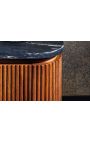 Moble de televisió GABBY de fusta de mango amb part superior de marbre negre - 160 cm
