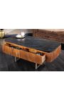 Coffee table GABBY in mango tree wood with black marble top