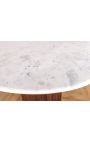 Ruokapöytä 240 cm GABBY ovalinen mangopuupuusta ja valkoisesta marmorista