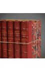 Set of 5 old red books 19th century