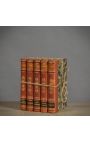 Set of 5 old brown books 19th century