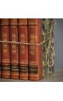 Set of 5 old brown books 19th century