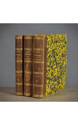 Set di 3 libri marrone rossi XIX secolo