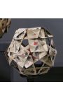 Set de 3 poliedre realizate din carti de joc vechi