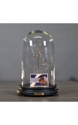 Globe au Zodiaque (Taureau) en verre sur support en bois
