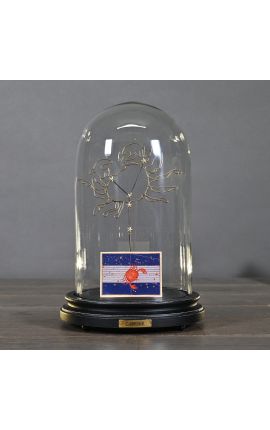 Cupola di vetro allo Zodiac (Cancro) montato su base di legno