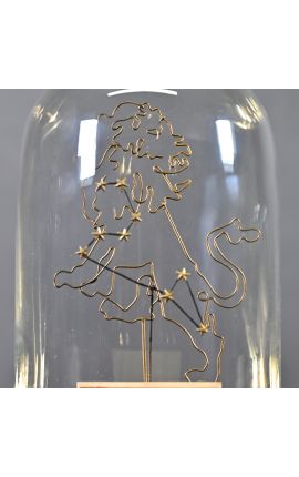 Klaaskupol Zodiac&#039;is (Leo) puidust alusele paigaldatud