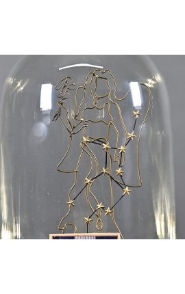 Glaskuppel vid Zodiac (Jungfru) monterade på träbas