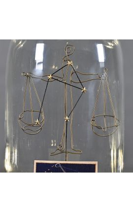 Glass dome at the Zodiac (Virgo) mounted on wooden base