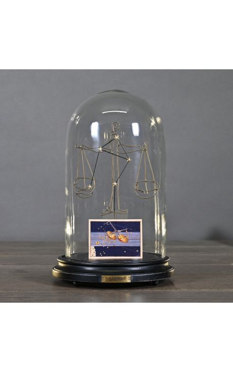 Glass dome at the Zodiac (Virgo) mounted on wooden base