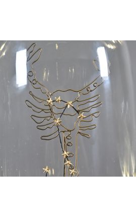 Klaaskupol Zodiac&#039;is (Skorpioon) puidust alusele paigaldatud