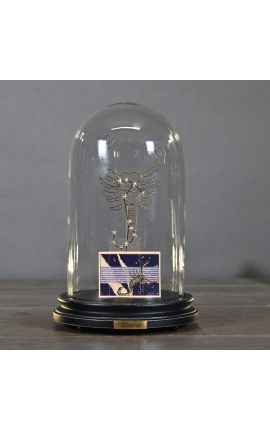 Globe au Zodiaque (Scorpion) en verre sur support en bois