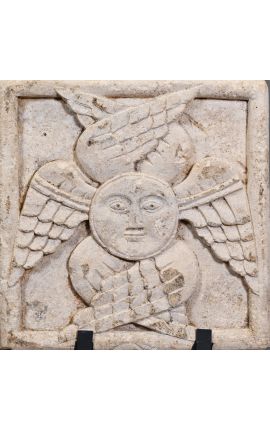 Sandstone bas-Relief &quot;the Seraphim&quot; on black base
