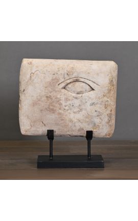 Estela de piedra arenisca Chypriote en base negra "Primitive regard"