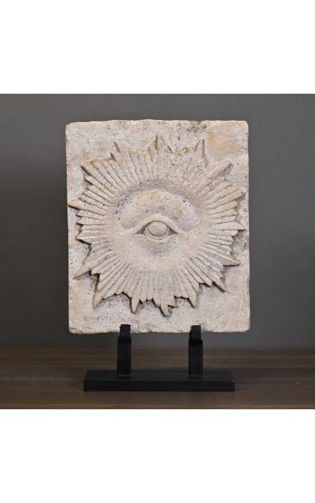 Large stone stele on black base "Eye of providence"