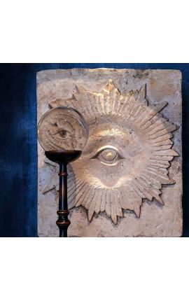 Large stone stele on black base &quot;Eye of providence&quot;