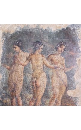 Etruscan fresco nagy töredéke &quot;Vénusz a fürdőbe&quot; homok kő